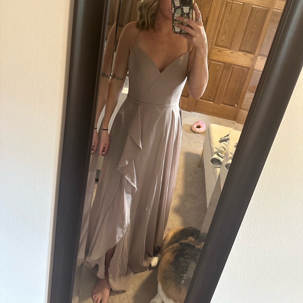 Azazie Taupe dress